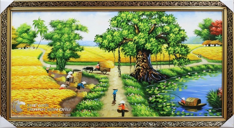 Bức tranh phong cảnh làng quê đẹp